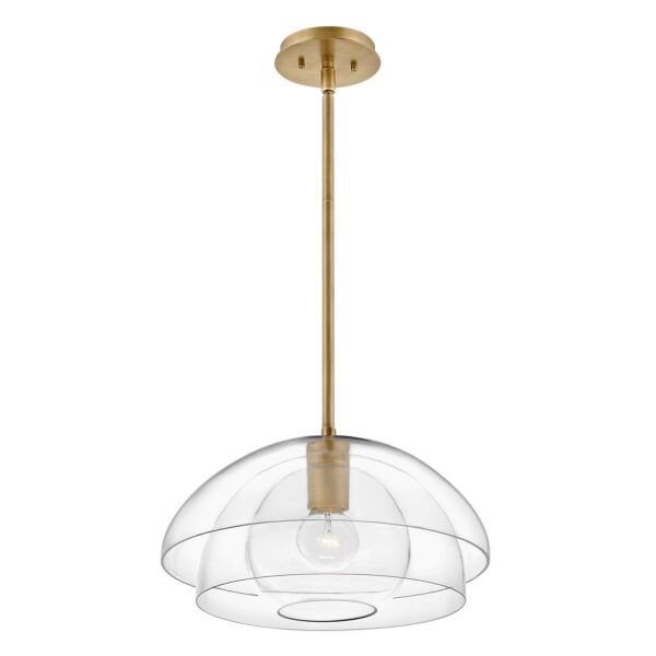 Quintiesse - Lotus - QN-LOTUS-P-HBR - Heritage Brass Clear Glass Ceiling Pendant Light