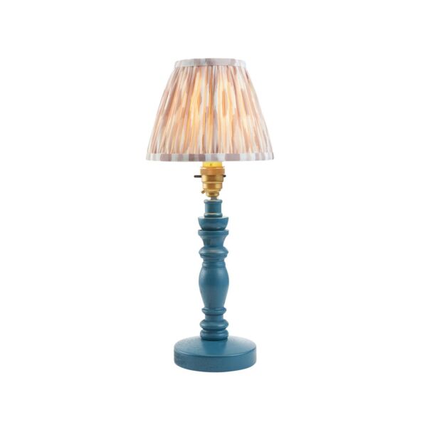 Endon Lighting - Bibury & Ikat 16cm - 115900 - Blue Aged Brass Neutral Table Lamp With Shade