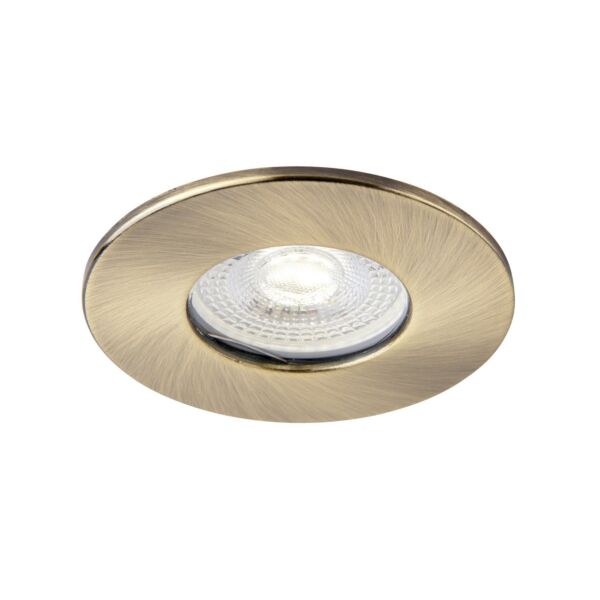 Saxby Lighting - Saxby ShieldONE 65 - 109805 & 113288 - Antique Brass IP65 Fixed Bathroom Recessed Fire Rated Ceiling Downlight