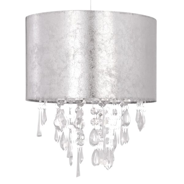 Silver Marble Affect Jewelled Light Shade