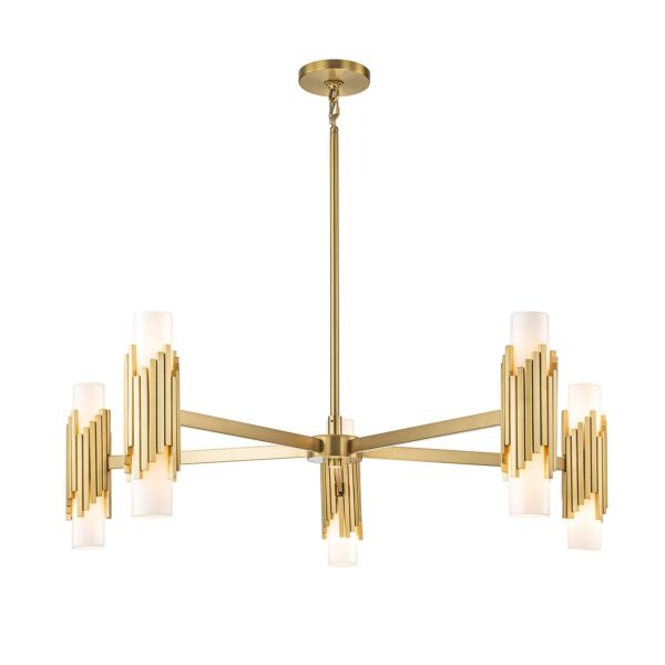 Elstead Lighting - Marvele - MARVELE10-AB-OPAL - Aged Brass Opal Glass 10 Light Ceiling Pendant Light
