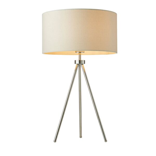 Endon Lighting - Tri - 73144 - Chrome Ivory Table Lamp With Shade
