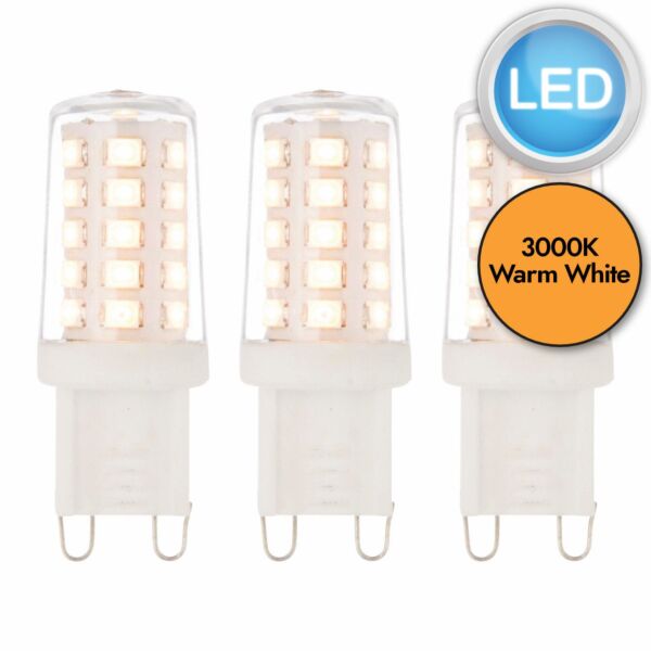 76139 - Set of 3 Warm White 2.3W - LED G9 Light Bulbs