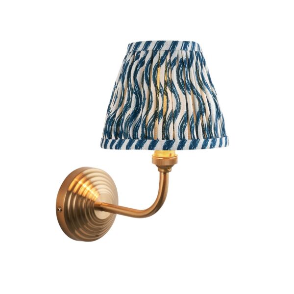 Endon Lighting - Obelisk Arc & Ripple 16cm - 115671 - Aged Brass Blue Wall Light