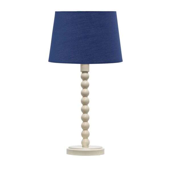 Bobbin - Ivory Lamp with Navy Blue Cotton Shade