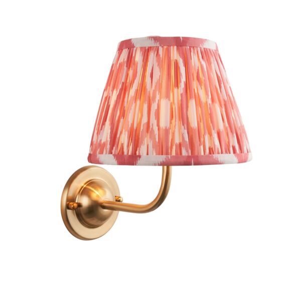 Endon Lighting - Dome Arc & Ikat 20cm - 115954 - Aged Brass Pink Wall Light