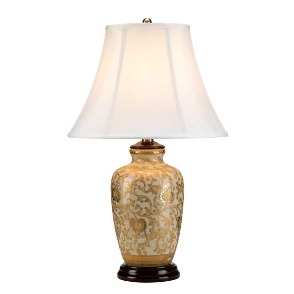Elstead Lighting - Thistle - GOLD-THISTLE-TL - Gold Wine Ceramic Table Lamp With Shade