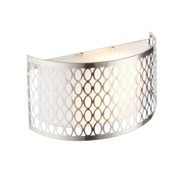 Endon Lighting - Cordero - 113263 - Satin Nickel Frosted Glass White 2 Light Wall Washer Light