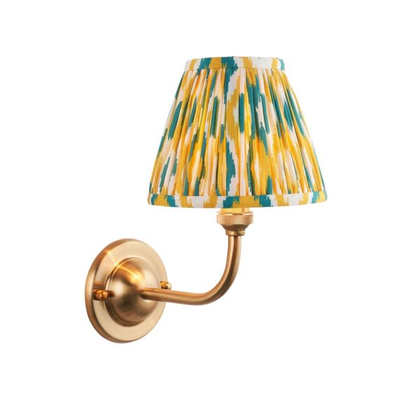 Endon Lighting - Dome Arc & Ikat 16cm - 115599 - Aged Brass Yellow Jade Wall Light