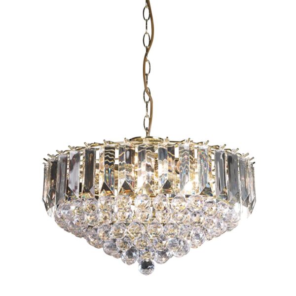 Endon Lighting - Fargo - FARGO-18BP - Brass Clear 6 Light Ceiling Pendant Light