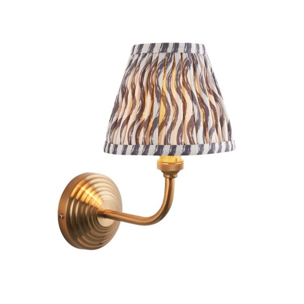 Endon Lighting - Obelisk Arc & Ripple 16cm - 115677 - Aged Brass Grey Wall Light