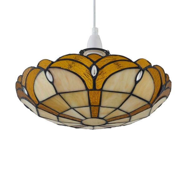 Bridgeton - Tiffany Coloured Glass Uplighter Easy Fit Pendant Shade