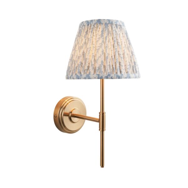 Endon Lighting - Step T Bar & Leaf 20cm - 116061 - Aged Brass Blue Wall Light