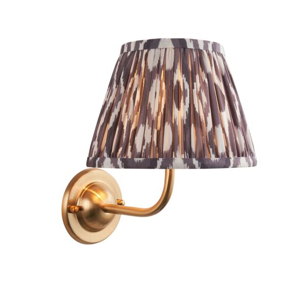 Endon Lighting - Dome Arc & Ikat 20cm - 115962 - Aged Brass Grey Wall Light