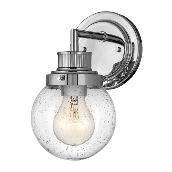 Quintiesse - Poppy - QN-POPPY1-PC-BATH - Chrome Clear Seeded Glass IP44 Bathroom Wall Light