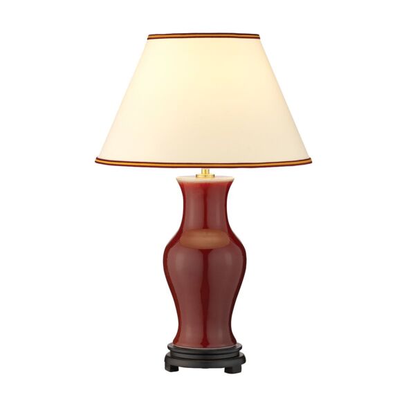 Elstead Lighting - Oxblood - DL-MAJIN-SMALL-TL-OXB - Oxblood Ivory Ceramic Table Lamp With Shade