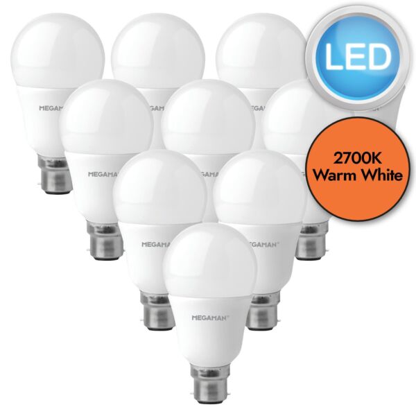 10 x 4.8W LED B22 Light Bulbs - Warm White