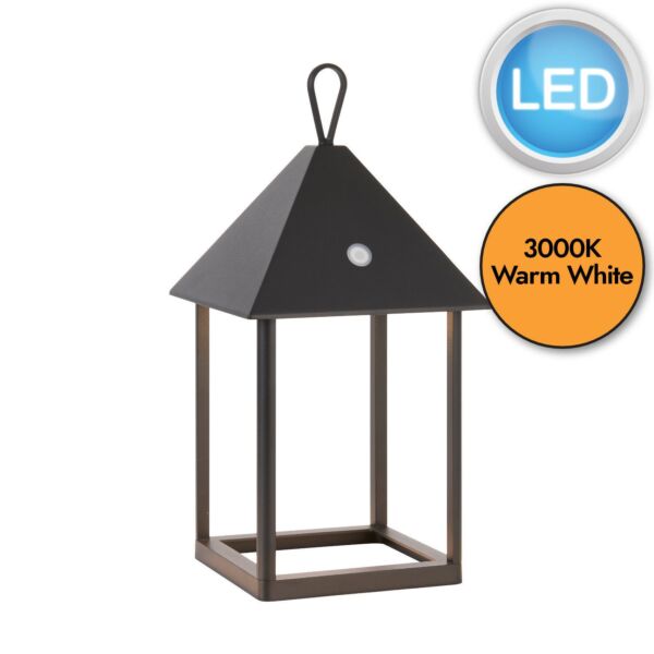 Endon Lighting - Hoot - 106789 - LED Black Clear Glass IP44 Touch Outdoor Portable Lamp