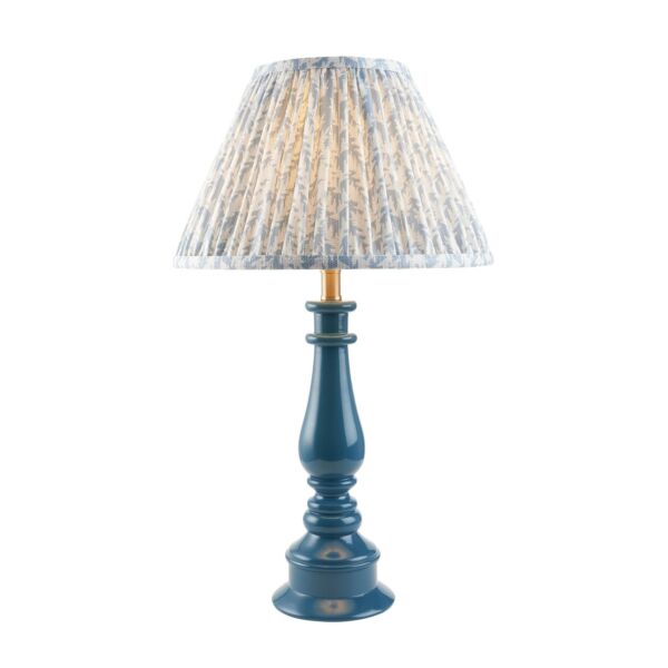 Endon Lighting - Myrtle & Leaf 30cm - 114935 - Blue Warm Brass Table Lamp With Shade