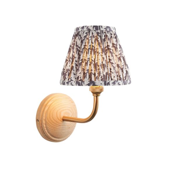 Endon Lighting - Wood Arc & Leaf 16cm - 115805 - Ash Wood Grey Wall Light