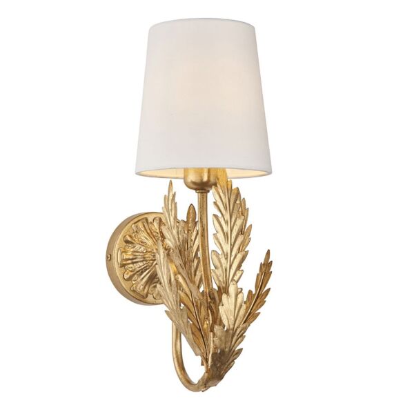 Endon Lighting - Delphine - 95040 - Gold Leaf Ivory Wall Light