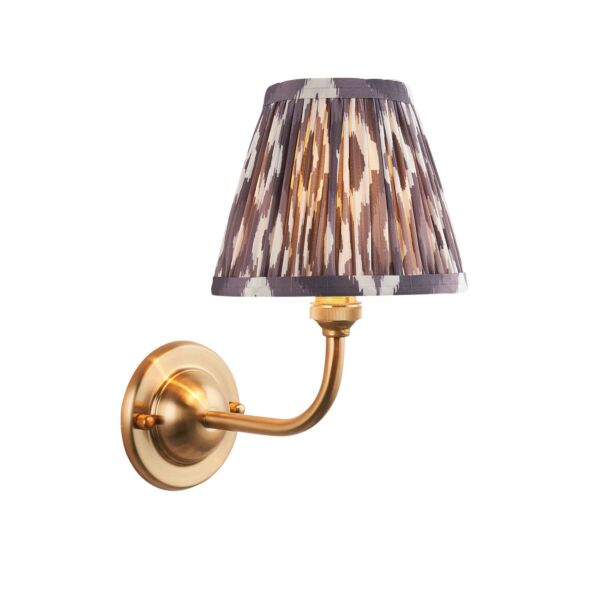 Endon Lighting - Dome Arc & Ikat 16cm - 115597 - Aged Brass Grey Wall Light