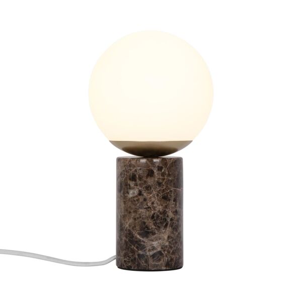 Nordlux - Lilly Marble - 2213575018 - Brown Marble White Glass Table Lamp