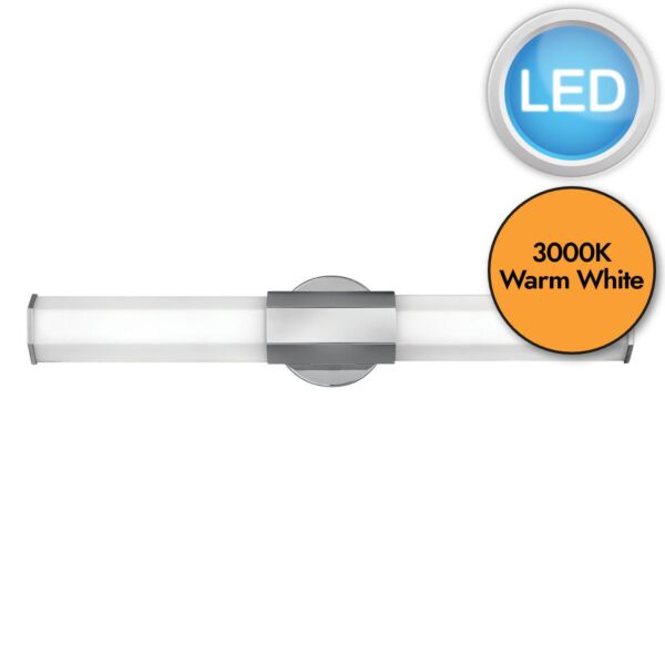Quintiesse - Facet - QN-FACET-LED2-PC-BATH - LED Chrome Opal Glass 2 Light IP44 Bathroom Wall Light