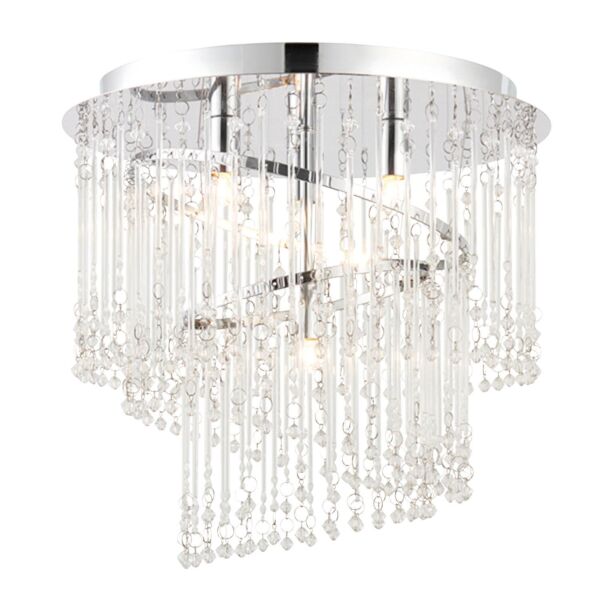 Endon Lighting - Camille - 68698 - Chrome Clear Glass 4 Light Flush Ceiling Light