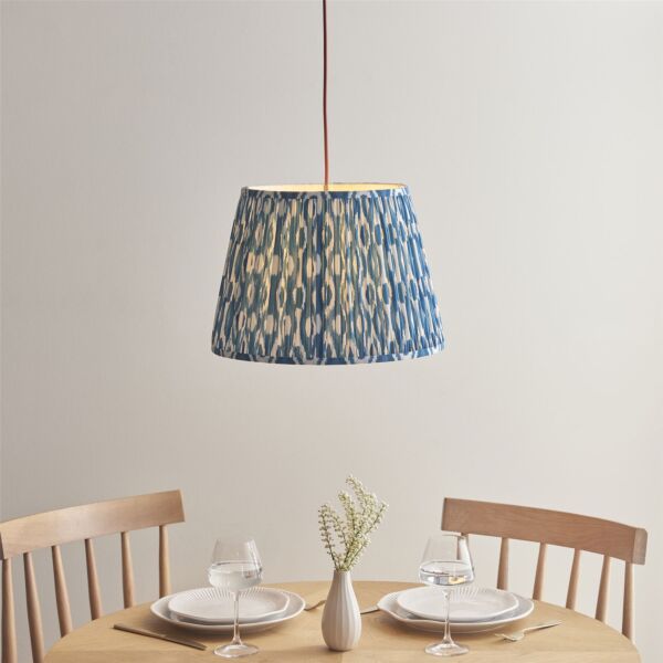 Endon Lighting - Eltham - 115244 - Aged Brass Blue Ceiling Pendant Light