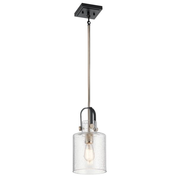 Quintiesse - Kitner - QN-KITNER-P-PN - Nickel Clear Seeded Glass Ceiling Pendant Light