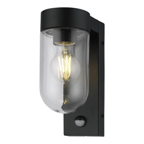 Parnie - Black Motion Sensor Outdoor Wall Light