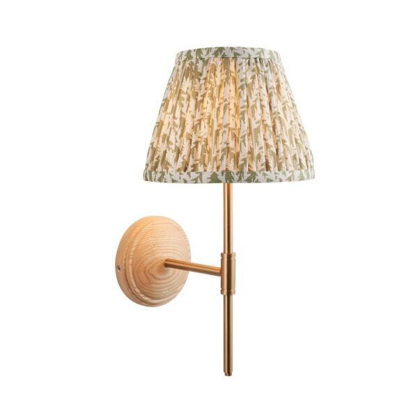 Endon Lighting - Wood T Bar & Leaf 20cm - 116105 - Ash Wood Green Wall Light