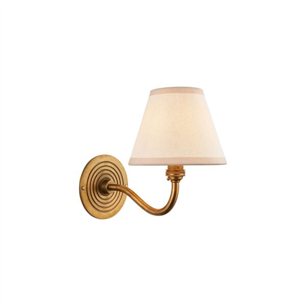 Endon Lighting - Ripple Curve - 114101 - Antique Brass Vintage White Wall Light