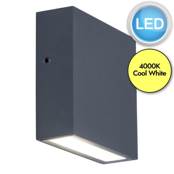 Lutec - Gemini XF - 5104001118 - LED Dark Grey Clear Glass IP54 Outdoor Wall Washer Light