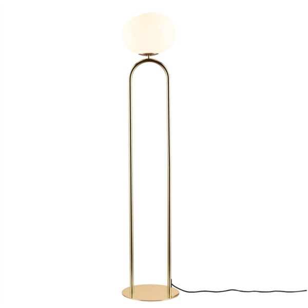 Nordlux - Shapes - 2120074035 - Brushed Brass Opal Glass Floor Lamp