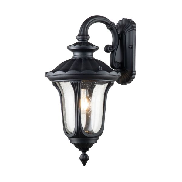 Elstead Lighting - Chicago - CC2-S-BK - Black Clear Seeded Glass IP44 Outdoor Wall Light