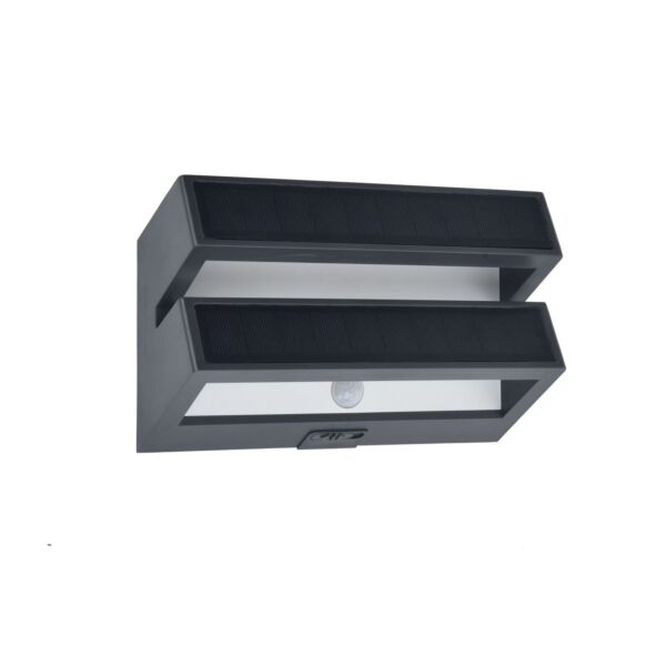Lutec - Barlo - 6915501335 - LED Dark Grey Frosted IP54 Solar Outdoor Wall Washer Light