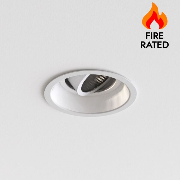 Astro Lighting - Minima Slimline Round Adjustable 1249040 - Fire Rated Matt White Downlight/Recessed