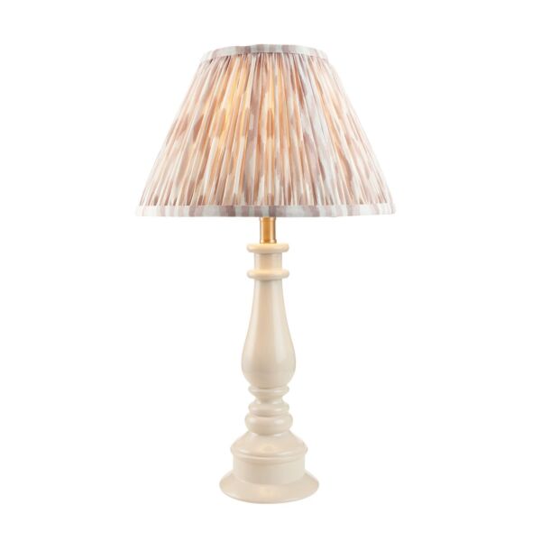 Endon Lighting - Myrtle & Ikat 30cm - 114964 - White Warm Brass Neutral Table Lamp With Shade
