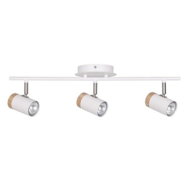 Stratton - White with Wood Detail Three Way Spotlight
