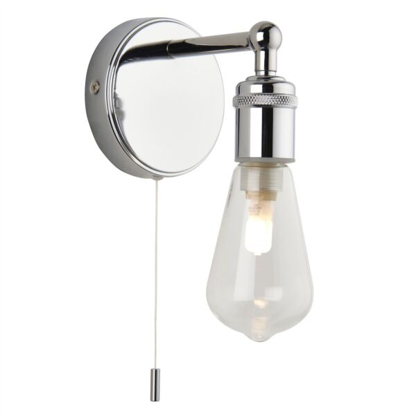 Saxby Lighting - Ori - 120815 - Chrome IP44 Pull Cord Bathroom Wall Light