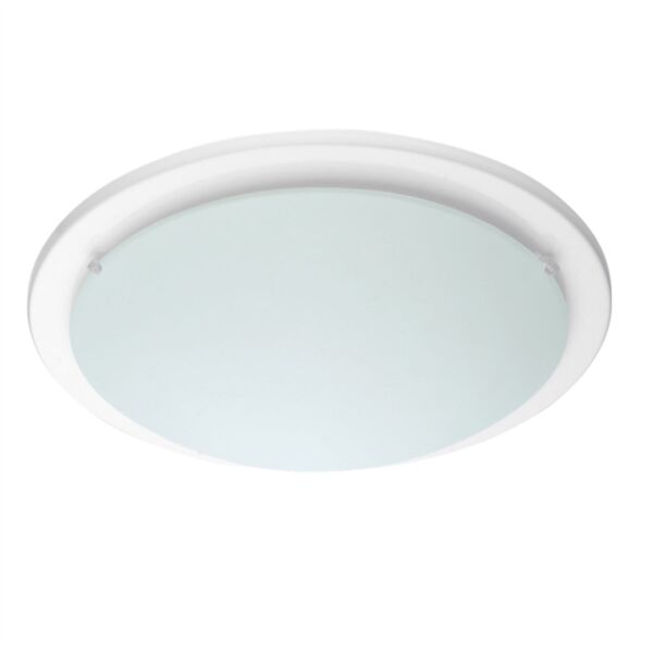 Iceberg - White and Frosted Glass 29cm Flush Light Fitting