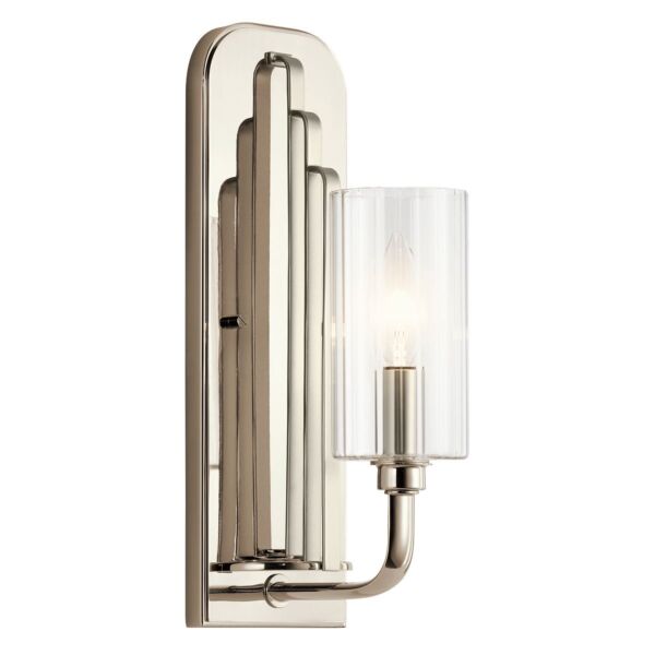 Quintiesse - Kimrose - QN-KIMROSE1-PN - Nickel Clear Glass Wall Light