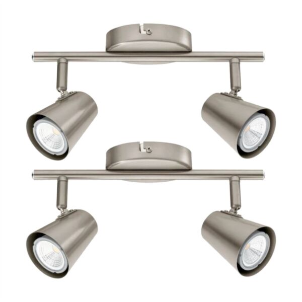 Set of 2 Travale - Satin Nickel 2 Way Adjustable Spotlight Fittings