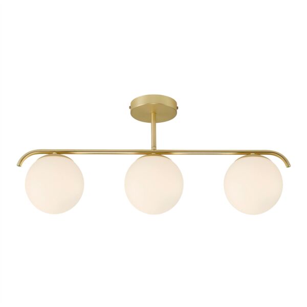 Nordlux - Grant - 2010583035 - Brushed Brass Opal Glass 3 Light Bar Ceiling Pendant Light