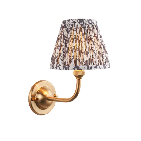 Endon Lighting - Dome Arc & Leaf 16cm - 115586 - Aged Brass Grey Wall Light