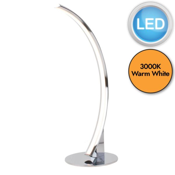 Polished Chrome LED Arc Table Lamp