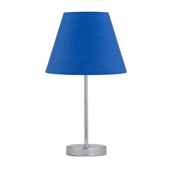 Chrome Touch Operated Table Lamp with Royal Blue Shade