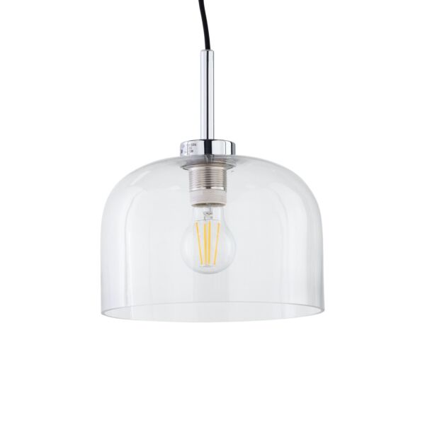 Victoria - Chrome Pendant Light with Clear Glass Shade